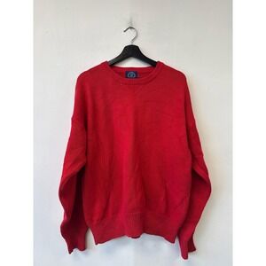 VTG Gap Sweater Mens Large Red Cotton Knit Crewneck Pullover Classic Fit 90s
